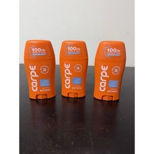 Lot Of 3-Carpe Antiperspirant Underarm Lotion, Powder Fresh  1.76 oz Each Sealed